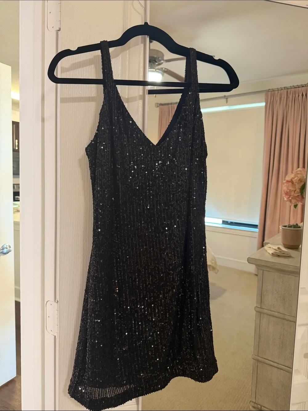 Reformation Black Sequin Mini Slip Dress - Picture 4 of 4
